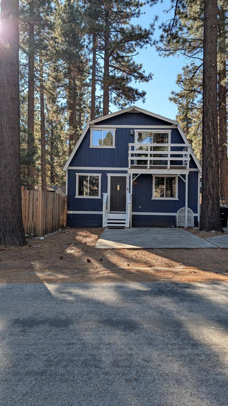Blue Haven Lodge exterior among the pines